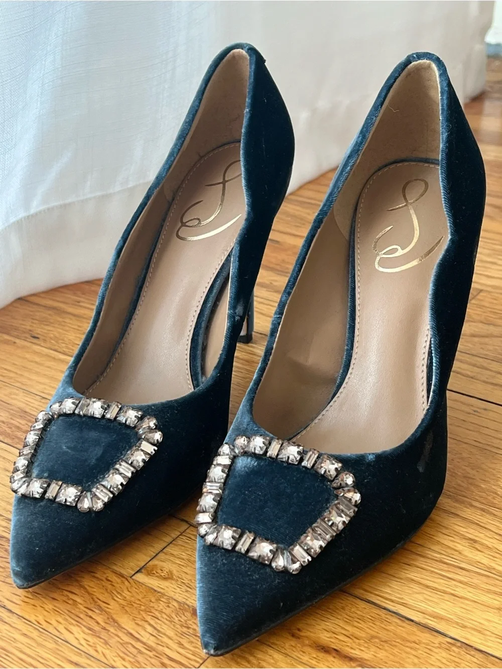 Sam Edelman Harriett Velvet Sapphire Blue Pump